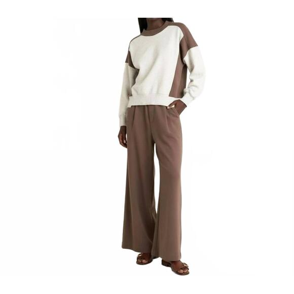 NEW FLYING TOMATO kendra knit pullover in oatmeal brown